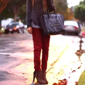 NEW Lucky Brand Sofia Skinny Ankle Velvet Cherry Jeans Winter Denim Bohemian
